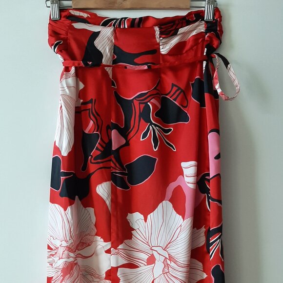 ZARA - Floral Faux Wrap Midi Skirt - Size S - Picture 2 of 4